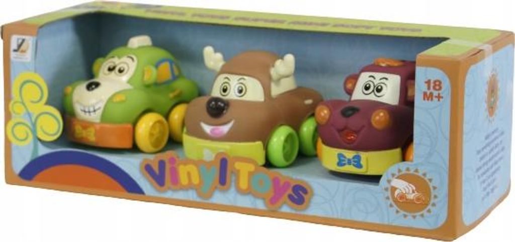 3er Set Bunte Spielzeugautos für Kleinkinder - Sicheres Baby Auto Set ab 18 Monaten
