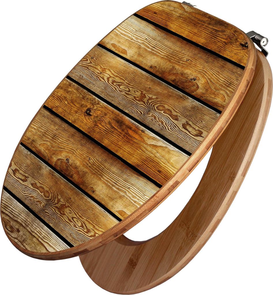 banjado Design WC Sitz Bambus 44x38x5cm - Holzbretter - Toilettendeckel/Toilettensitz Bambus - hochwertiger Bambus Klodeckel/WC-Sitz mit Universal ...