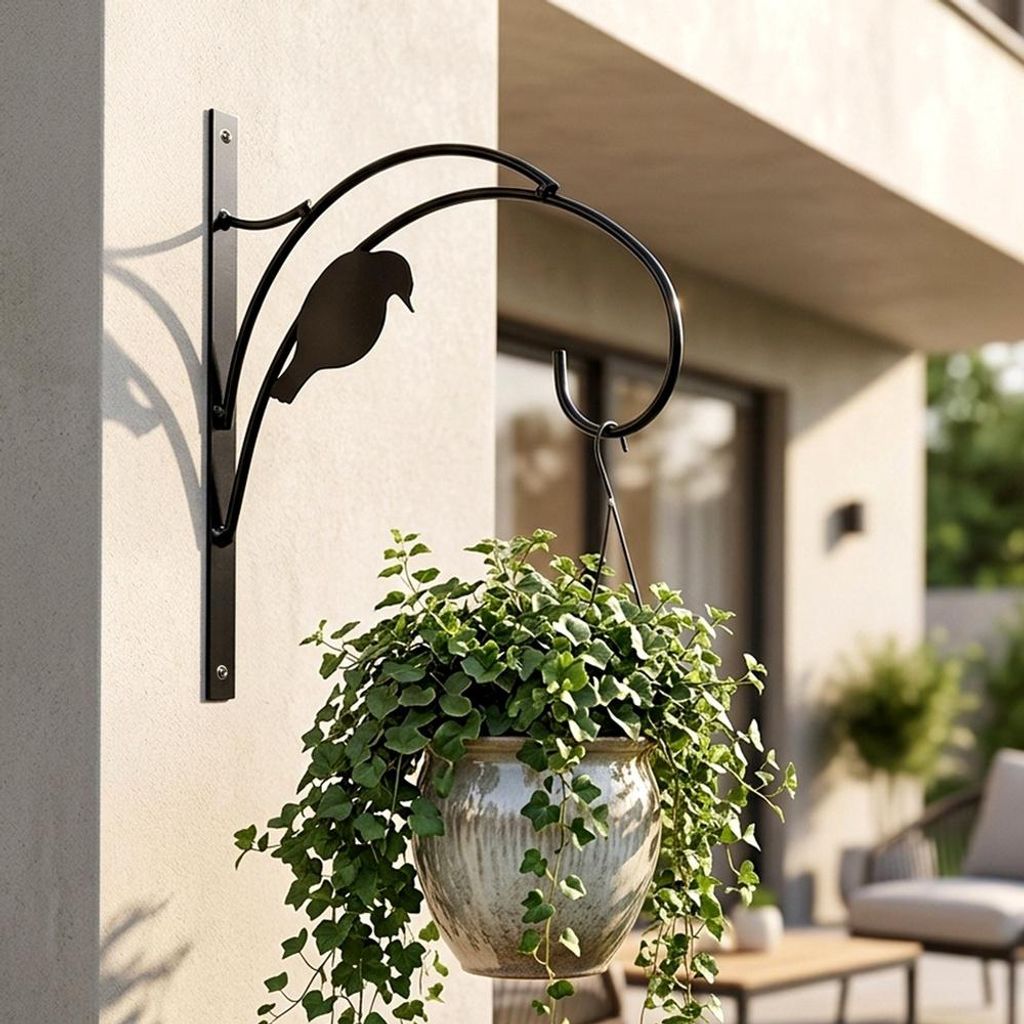 Vilde | Wandhalterung für Blumenampel - Metall Schwarz - Produktbild 