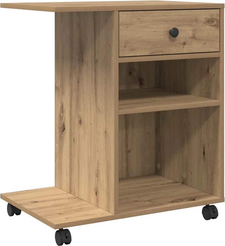 Meuble Imprimante à Roulettes Chêne Artisanat 60 cm pour Bureau Pro