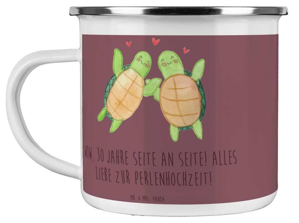 Mr. & Mrs. Panda Haferl 30. Hochzeitstag Perlenhochzeit - Kaffa Coffee - Geschenk, Geschenke, Heiraten, becher emaille, Motivtasse, Heirat, Erinner...
