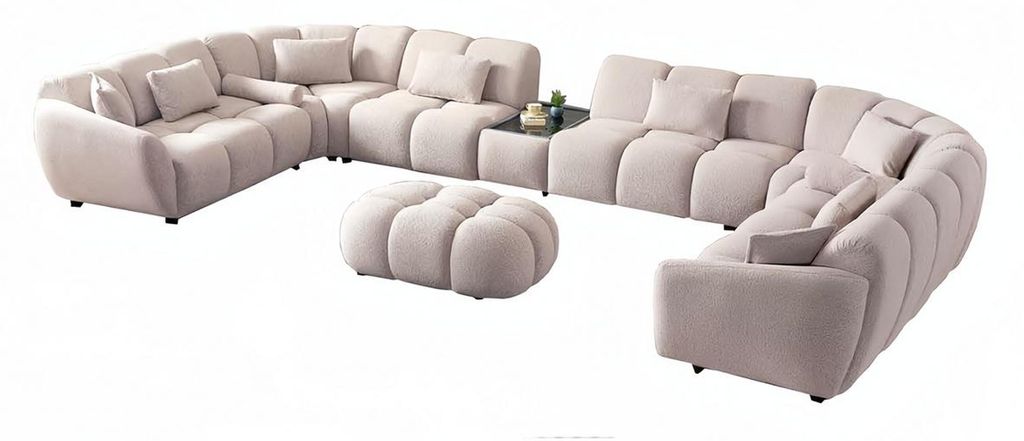 Ecksofa U-Form Sofa Wohnlandschaft Couch Eckgarnitur Sofa Polstergarnitur