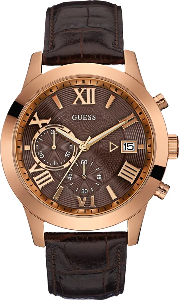 Montre Guess Atlas W0669G1 Chronographe Homme en Acier Argenté et Bleu