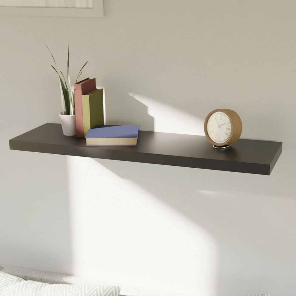 Wandboard Wandregal Regal Schwarz 120cm MDF PVC Produktbild 