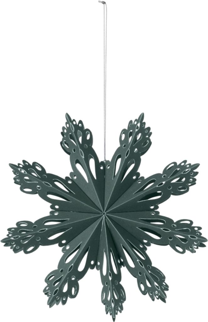 Broste Copenhagen Copenhagen SNOWFLAKE Papierhänger S deep forest 15 cm
