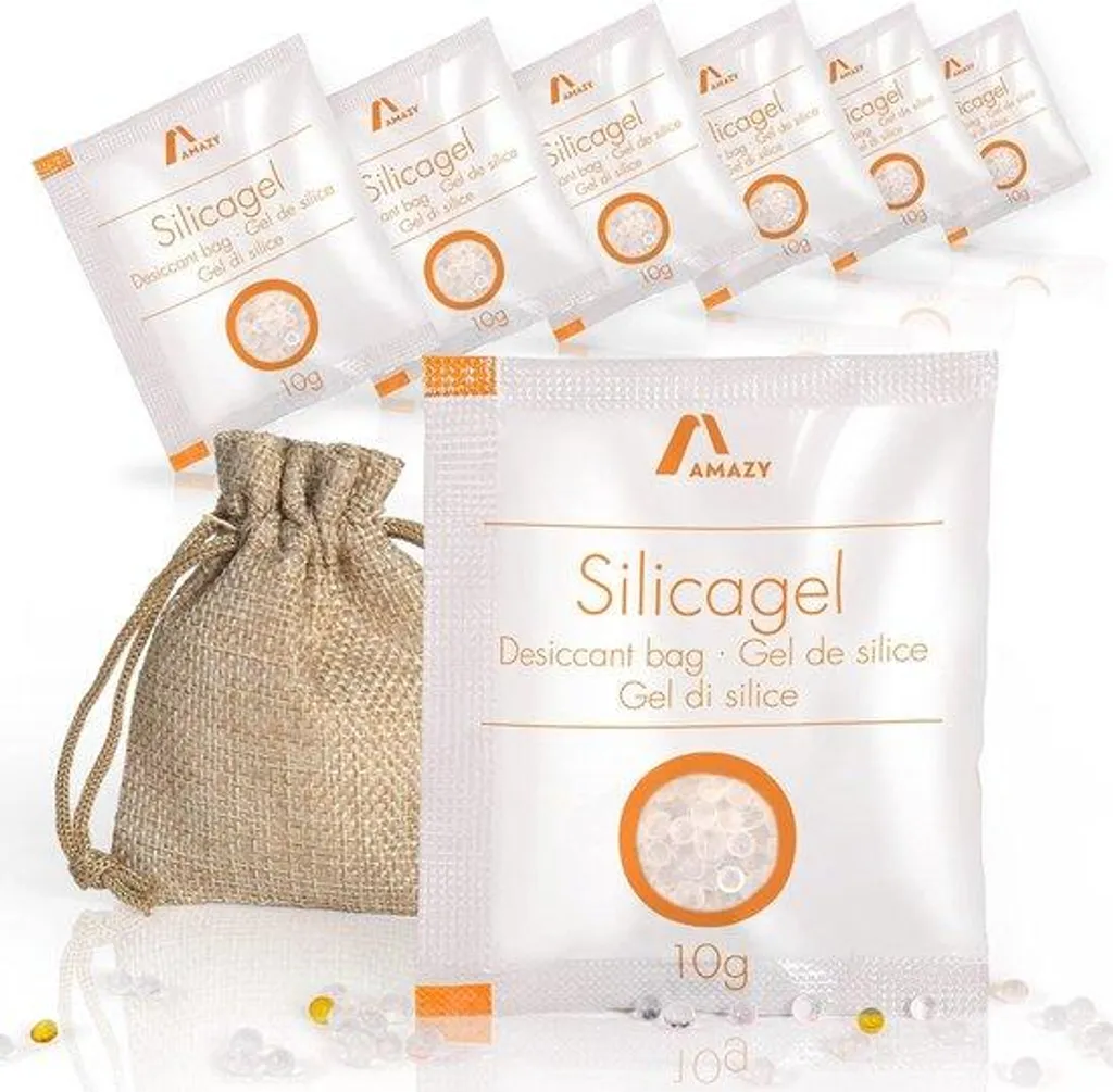 Lot de 10 Sachets Gel de Silice 10g - Pochette Jute, Anti-humidité Tiroir
