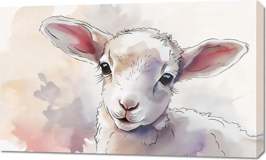 Image Petit mouton 100 x 60 cm - Impression sur toile haute définition