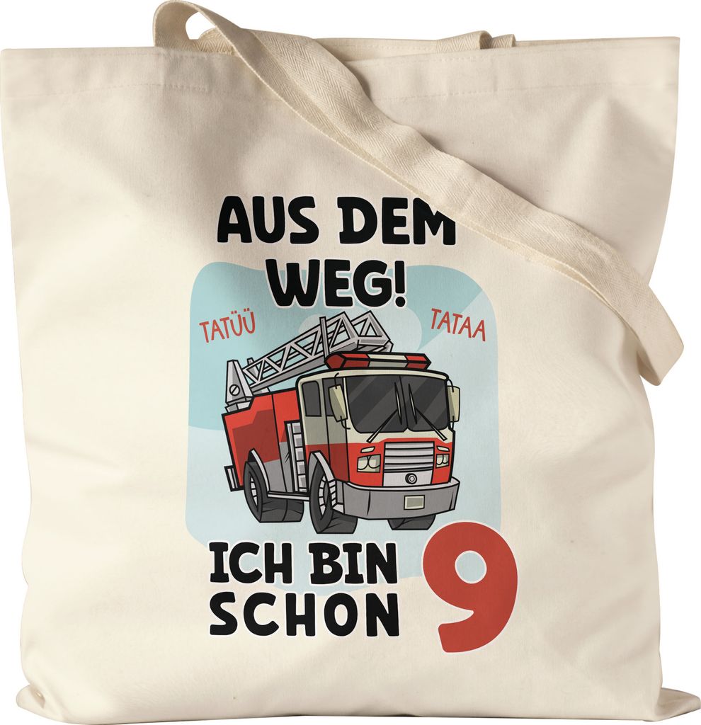 Aus Dem Weg Ich Bin Schon 9 Stoffbeutel Jutebeutel Canvas Happy Birthday 9. Geburtstag Alles Gute Herzlichen Glückwunsch Geschenke