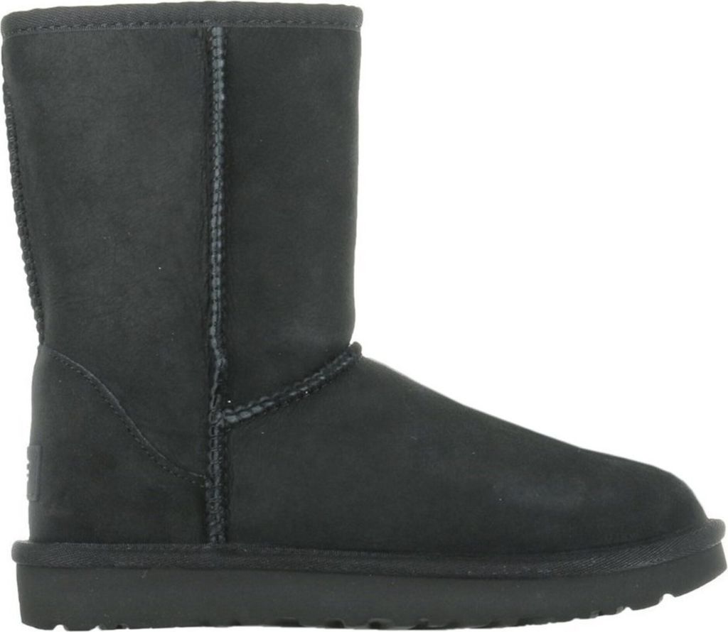 A single black UGG boot shown from the side against a white background.