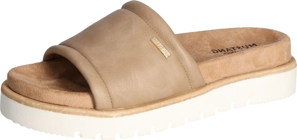 Mustang Damen Pantolette Plateau samtige Haptik 1461-701, Größe:39 EU, Farbe:Braun