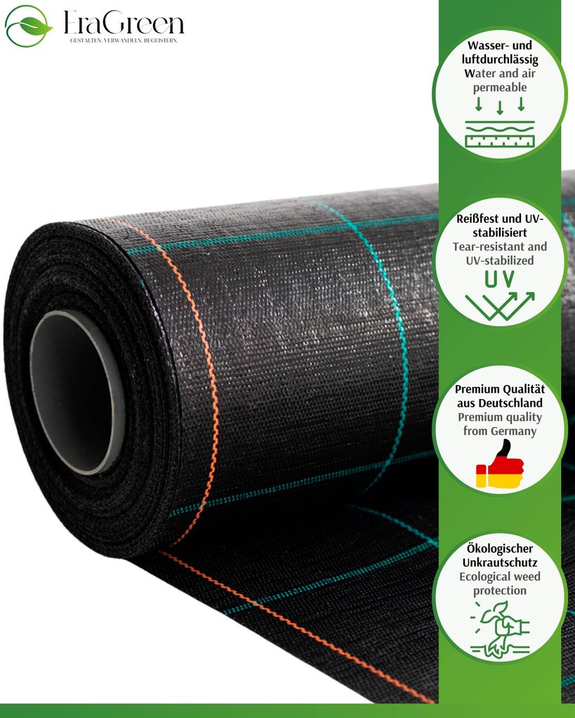 Aquagart 88m² Bodengewebe Unkrautfolie Mulchfolie 100g 1,65m Breit Schwarz Kaufen Bei