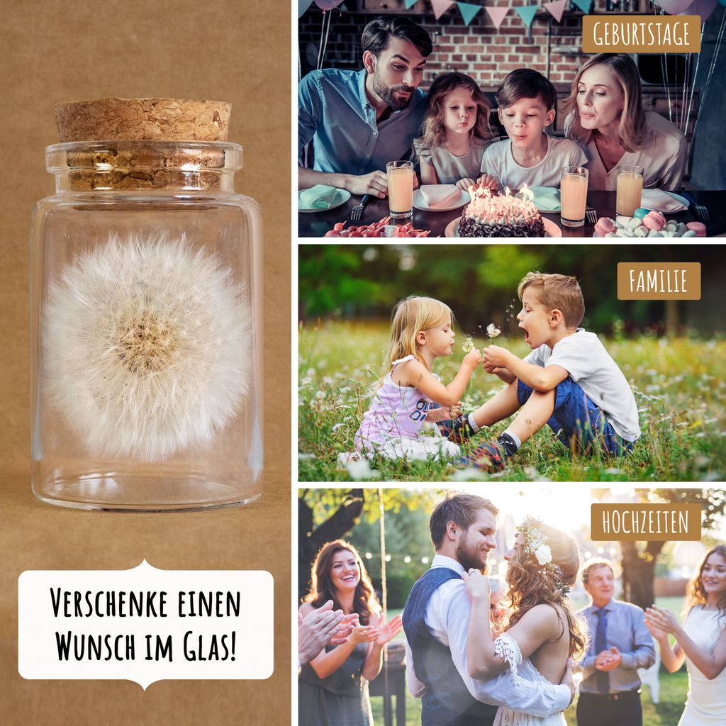 Wunscherfüller echte Pusteblume im Glas inkl. Geschenkbox | Produktbild 3