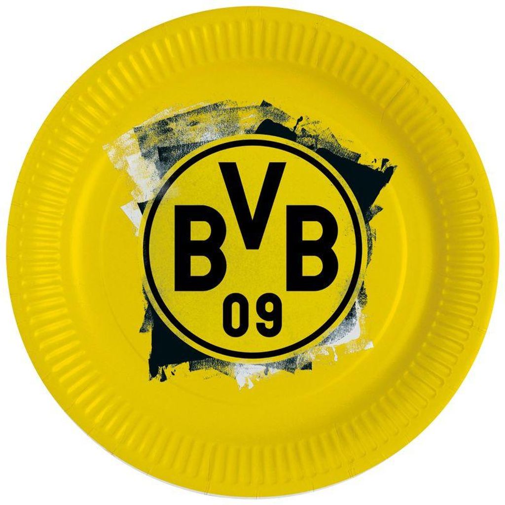 8 papierowych talerzyków BVB Borussia Dortmund Zdjęcie produktu 
