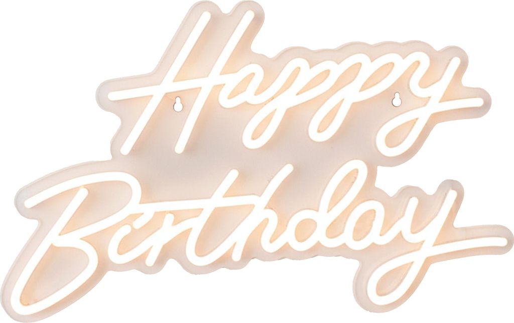 Tabliczka LED Relaxdays, „Happy Birthday”, świecąca Zdjęcie produktu 