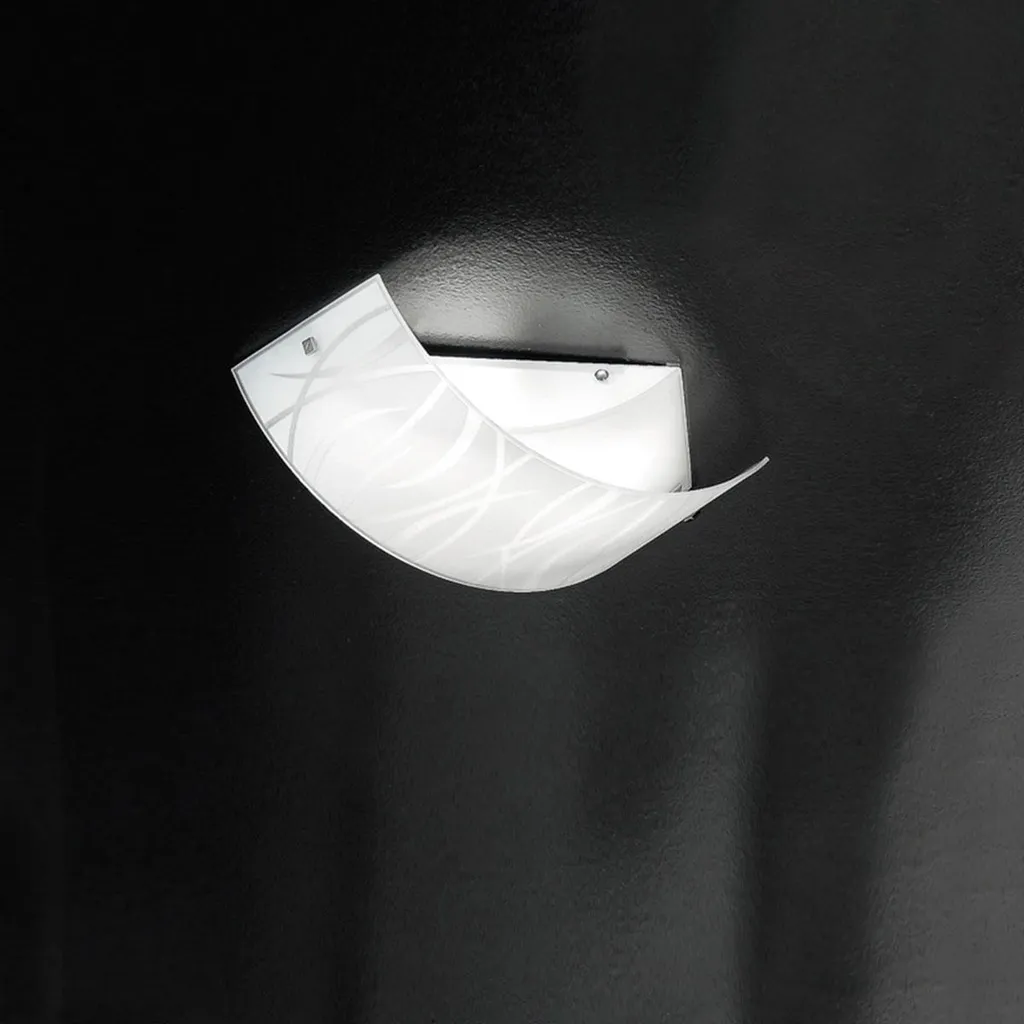 Lampada Soffitto Agnese 3 Luci E14 | Plafoniera Vetro Bianco Moderna