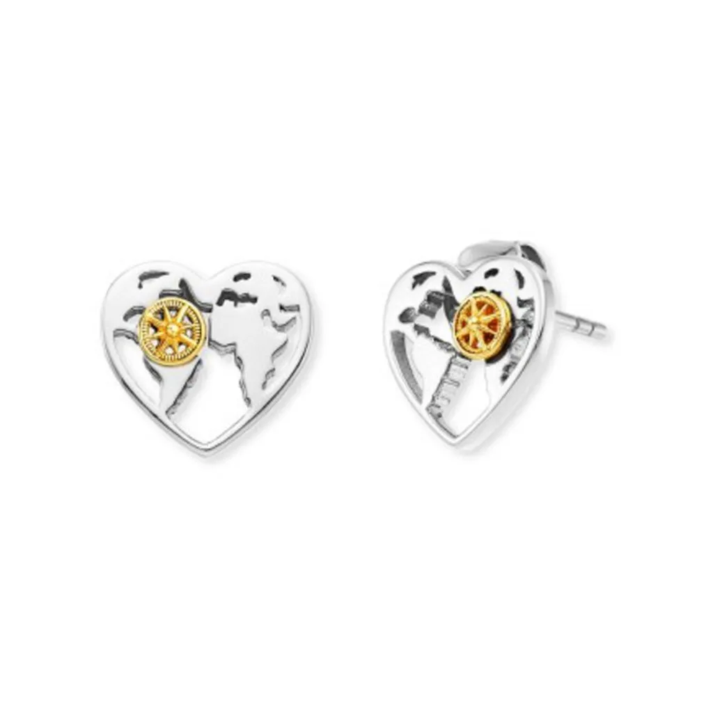 Boucles d'oreilles Cœur Légères et Hypoallergéniques en Argent Bicolore