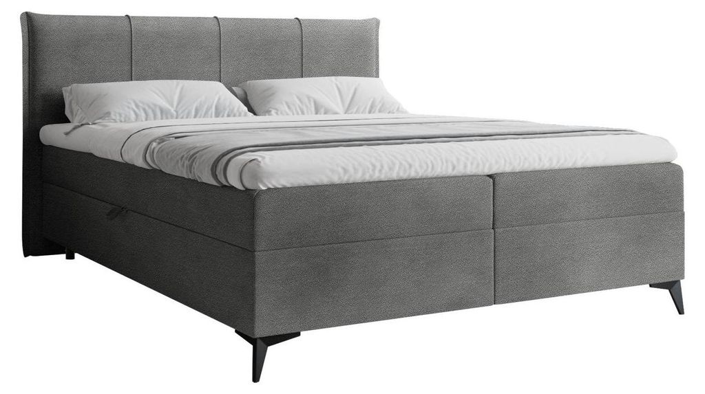 MIRJAN24 Boxspringbett mit zwei Bettkästen Eco Bis, Schlafzimmer Ehebett, Doppelbett mit Topper, Härtegrad H3 (Farbe: Vibe 95, Größe: 140x200 cm)