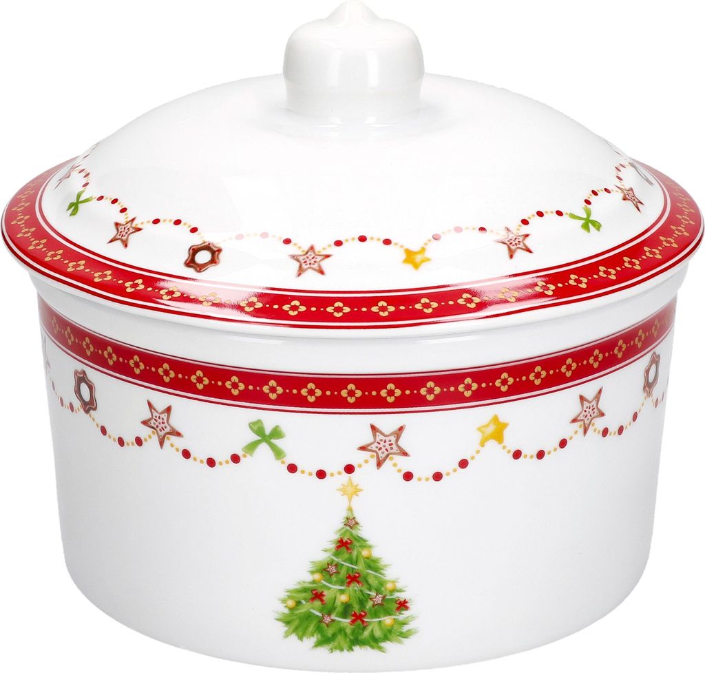 Weihnachtstraum Gebäckdose 960ml rund Porzellan Weihnachten Keks-Box