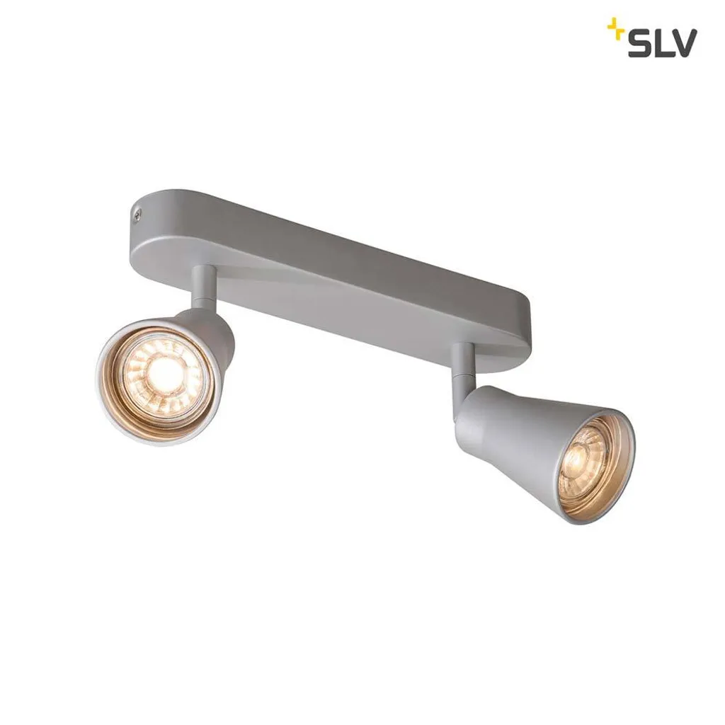Plafoniera 2 Luci SLV Avo Doppio 1000891 Argento | Montaggio Rapido GU10 - 1