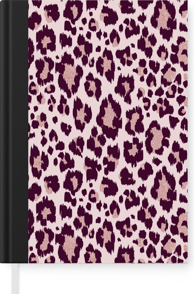 MuchoWow Notizbuch Tagebuch Haushaltsbuch Notebook A5 Schnittmuster - Panther - Rosa - Notizblock - Notizheft - Notebook - Schreibblock - Papier