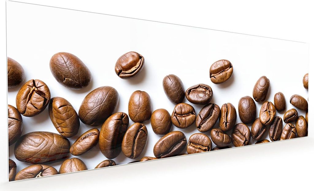 Küchenrückwand Spritzschutz Glas mit Motiv Kaffeebohnen 40 x 40 cm