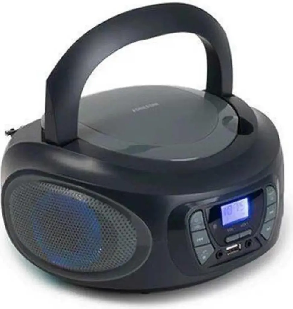 Radio CD Fonestar Boom-One-G Grise 4W avec Lecteur MP3 USB et Tuner FM