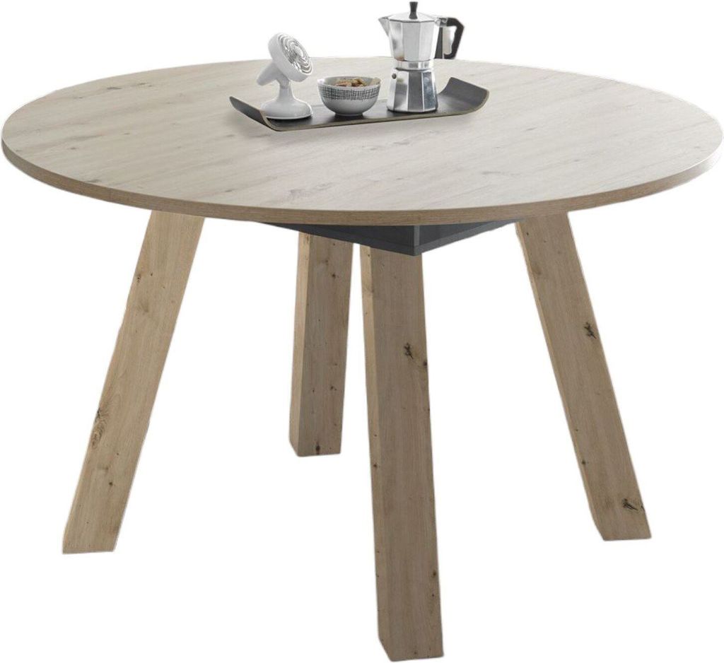 Esstisch Rund ausziehbar Edda 1 130 x 130 x 78 Küchentisch Asteiche 13529-130