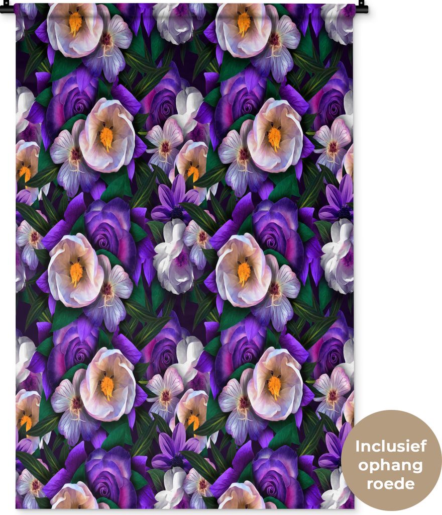 MuchoWow® Wandteppich Wandbehang Blumen - Anemone - Rose Produktbild 