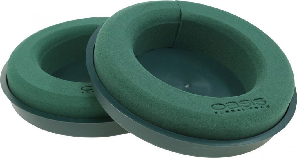 Steckschaum Ring Grün mit Unterlage für Blumenarrangements Produktbild 