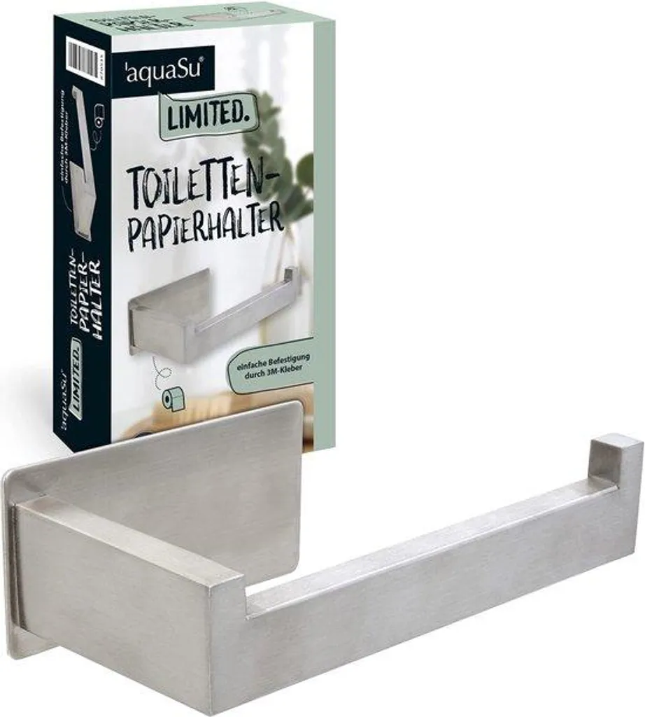 Support WC Mural sans Perçage Inox 140 mm - Idéal Locataire Adhésif 3M