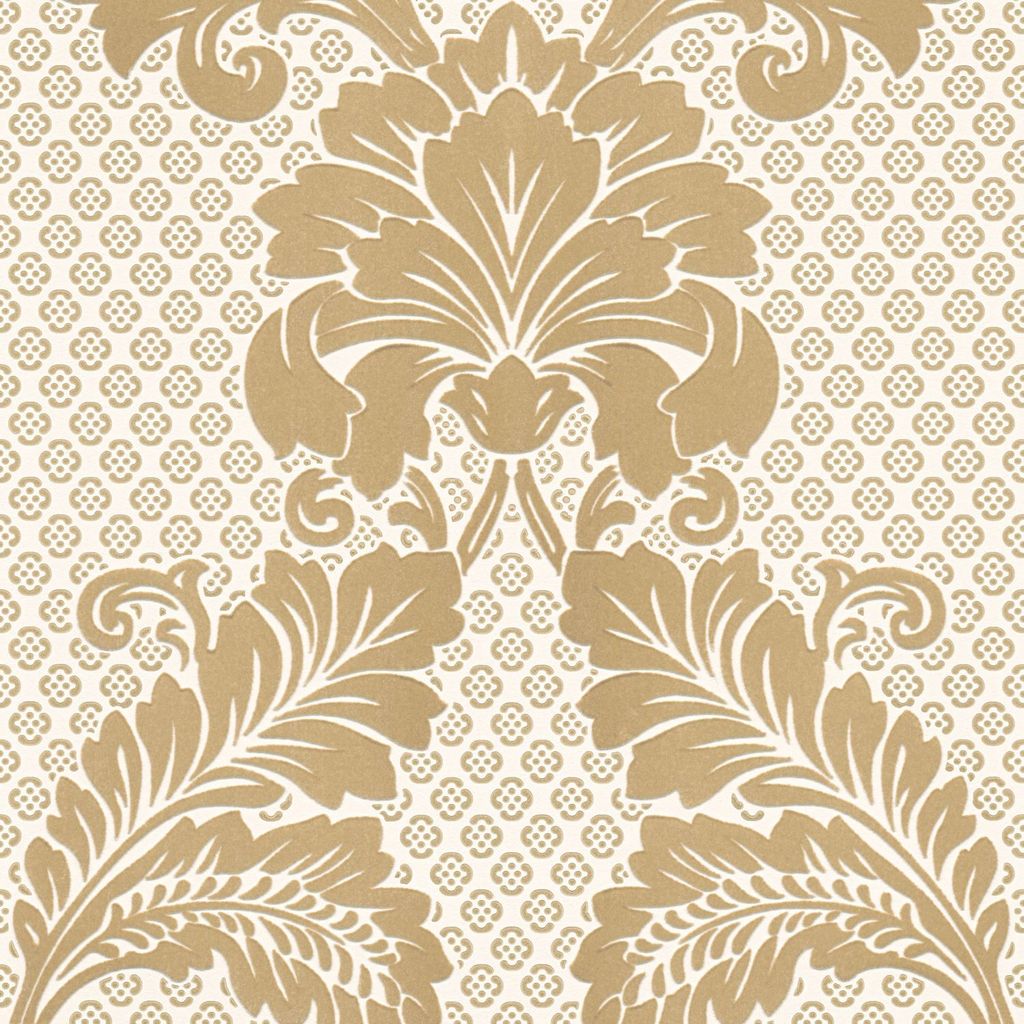 Profhome 305442-GU Barock Tapete Ornament matt gold creme 5,22 m2