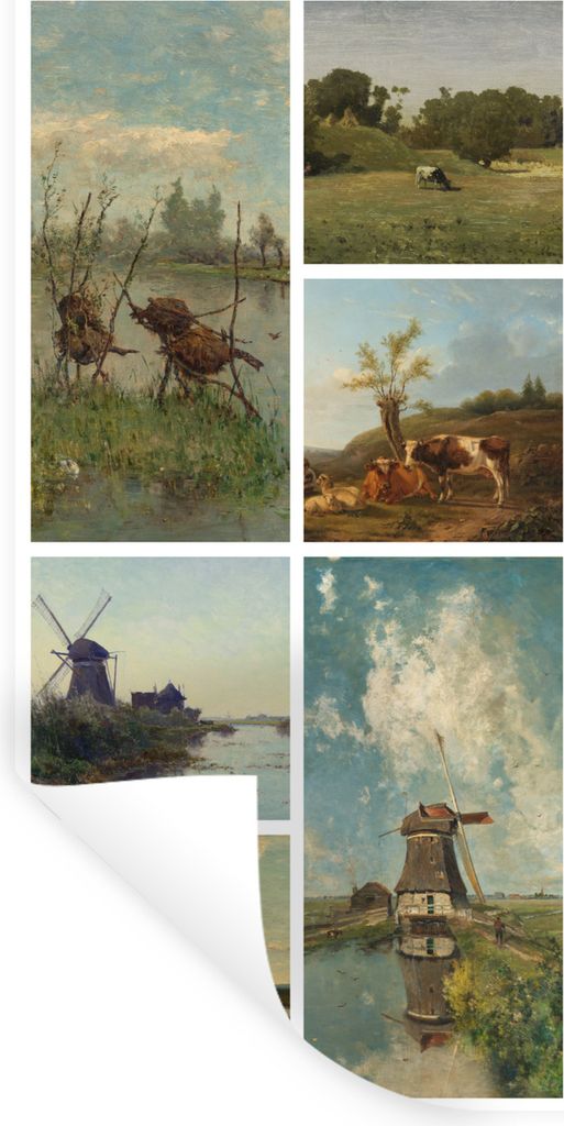 MuchoWow Wandtattoo Wandsticker Wandaufkleber Kunst - Collage - Niederlande 40x80 cm Selbstklebend und Repositionierbar - Repositionierbar - Wass...