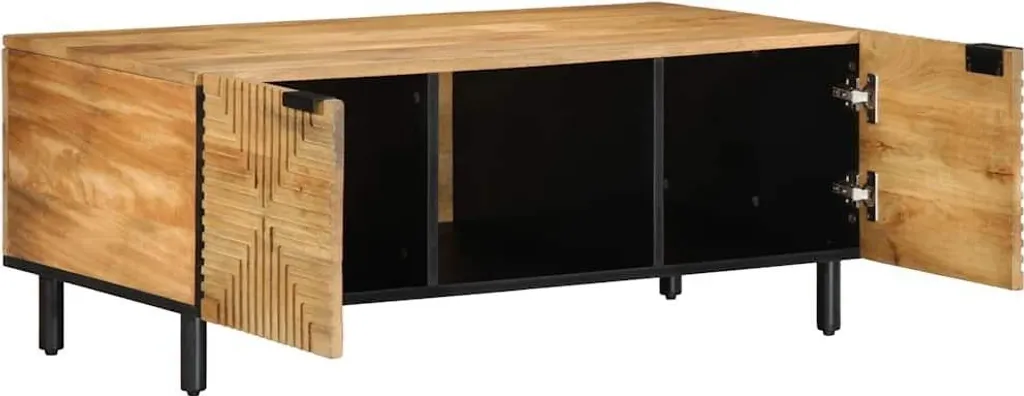 vidaXL Tavolino Soggiorno Marrone in Legno Massiccio Mango 100cm