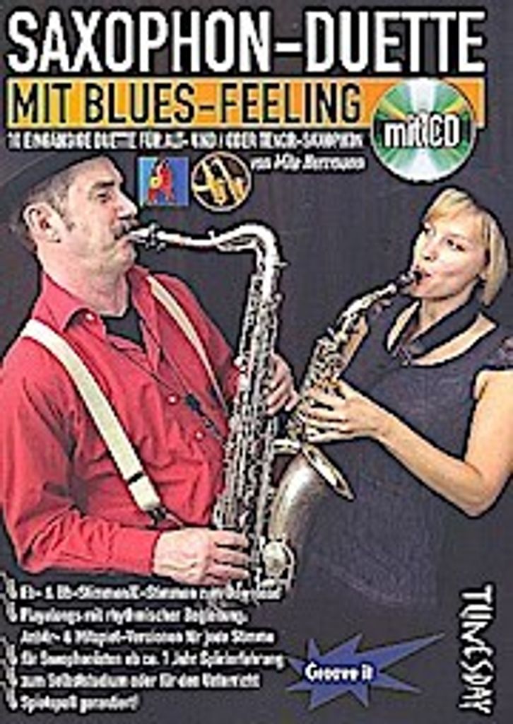 Saxophon-Duette mit Blues-Feeling (mit CD) für Alt- & Tenor-Sax - Noten + Playalongs für Saxophonisten (Voll- & Halb-Playbacks)