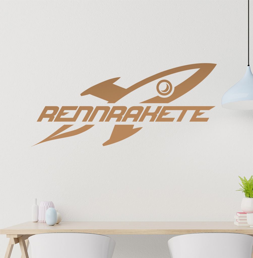 KIWISTAR Rennrakete - Rakete Mars Mond Speed Wandtattoo in 6 Größen - Wandaufkleber Wall Sticker - Dekoration, Küche, Wohnzimmer, Schlafzimmer, ...