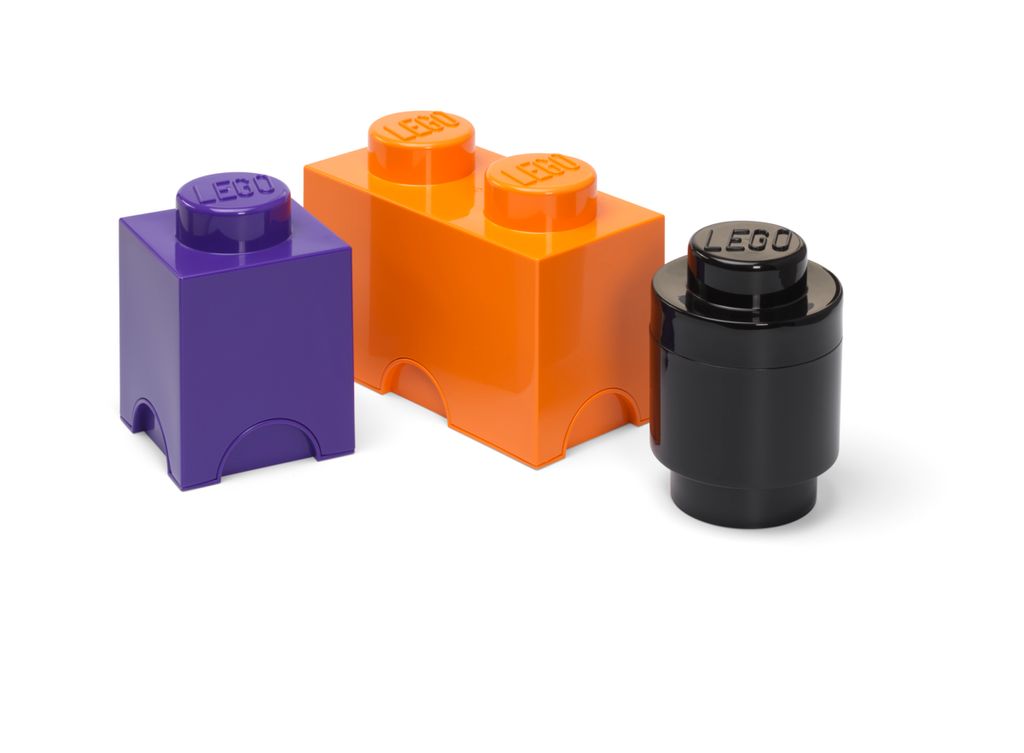 LEGO Aufbewahrungsboxen Multi-Pack 3er-Pack - lila, schwarz, orange