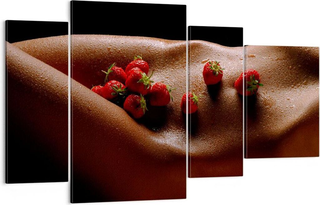 Bild auf Leinwand - Leinwandbild - Frau Wasser Tröpfchen Tau - 120x70cm - Wand Bild - Wanddeko - Leinwanddruck - Bilder - Kunstdruck - Wanddekorat...