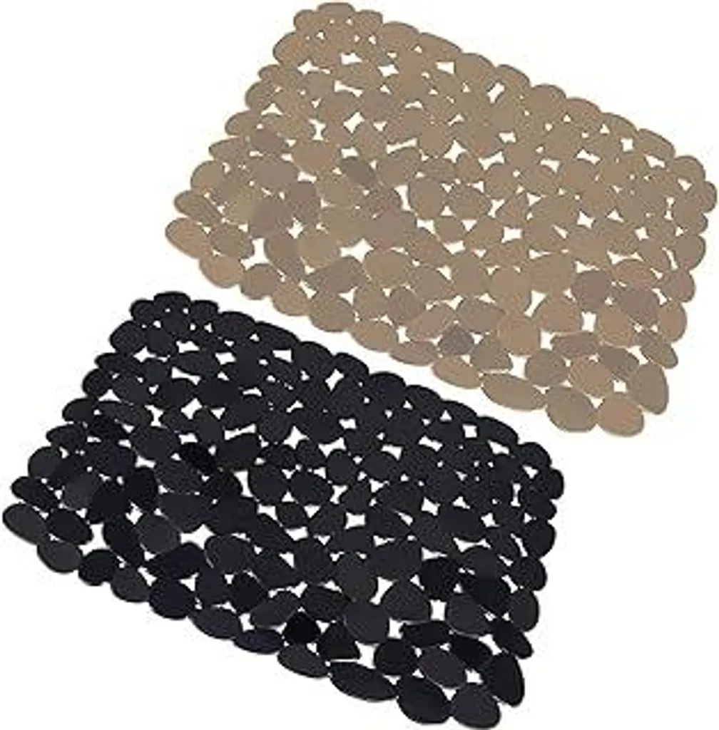 2 inserti per lavello, tappetino in PVC per lavello, 40x30 cm inserti per lavello tappetino protettivo per cucina bagno, tappetino protettivo per lavello a forma di ciottolo per evitare graffi nel lavello - 1