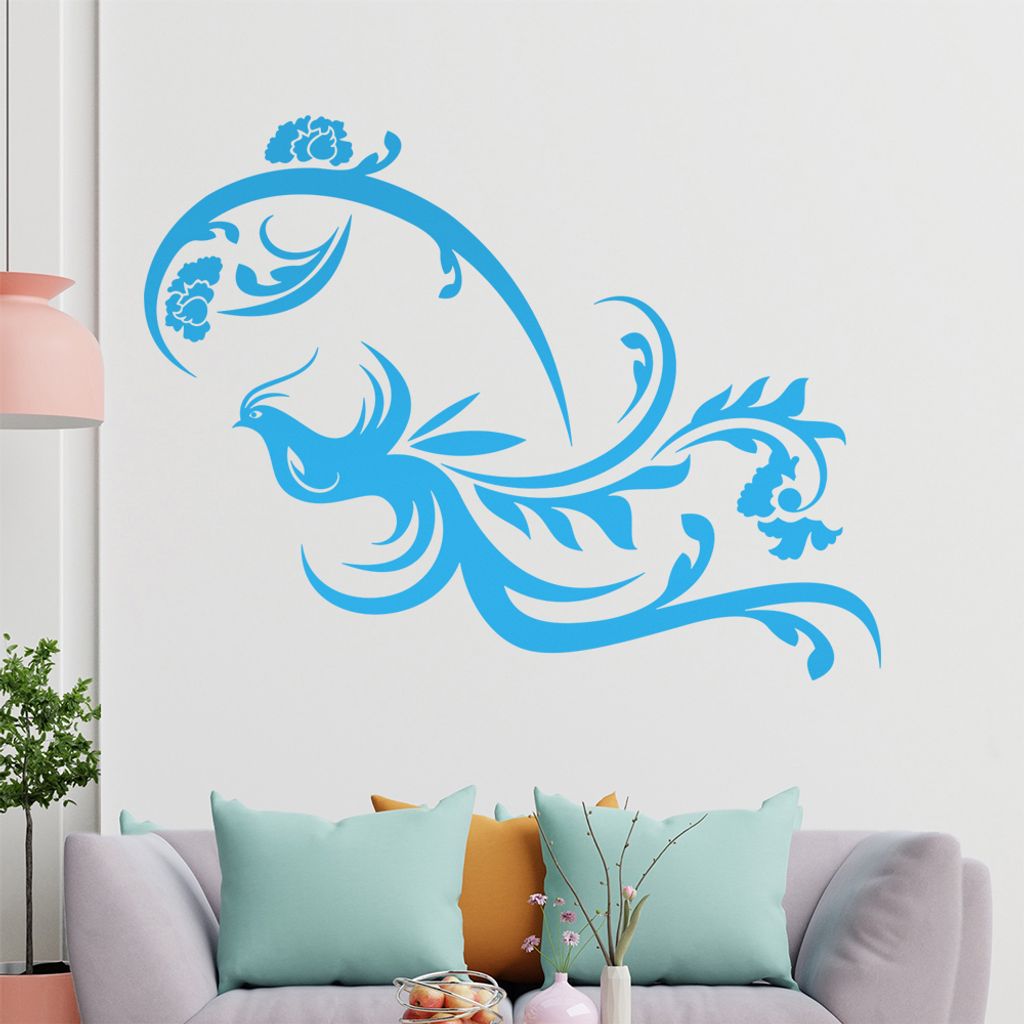 Fasan Ranke Tribal Wandtattoo in 6 Größen - Wandaufkleber Wall Sticker - Dekoration, Küche, Wohnzimmer, Schlafzimmer, Badezimmer