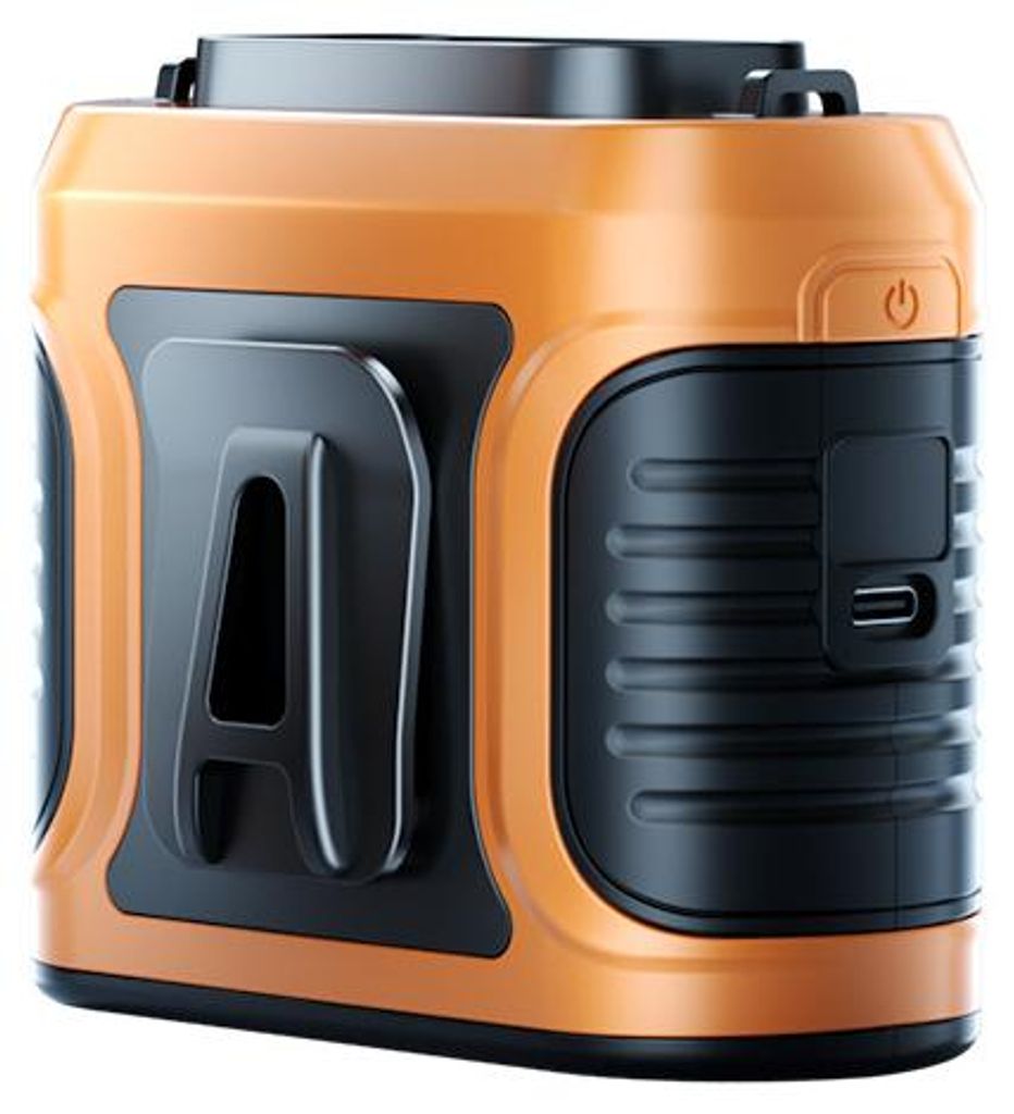 Tragbarer Gürtelventilator + Doppel-Luftauslass 100 Stufen, 6000mAh Akku, LED Display, USB Type-C, Outdoor Arbeit & Camping