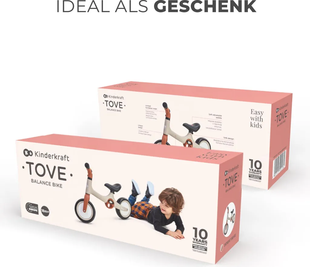 Draisienne Évolutive Kinderkraft Tove Desert Beige pour Balades au Parc
