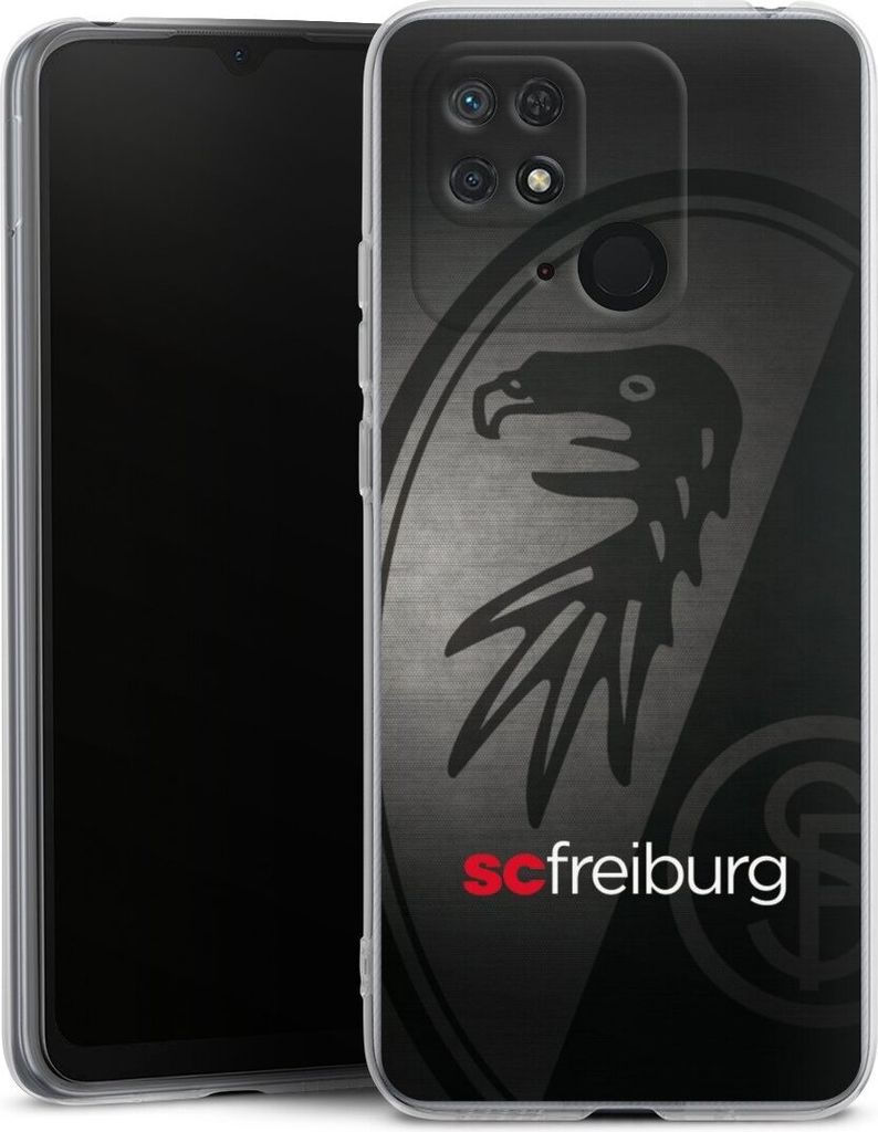 DeinDesign Handyhülle für Xiaomi Redmi 10C Silikon Hülle Case Smartphone Schutzhülle Metallic Look Offizielles Lizenzprodukt SC Freiburg