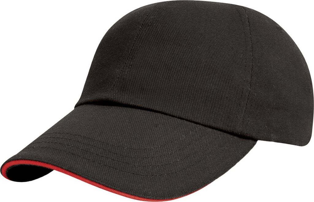 Result Headwear - Baseball-Mütze Sandwichschirm RW10216 (Einheitsgröße) (Schwarz/Rot)