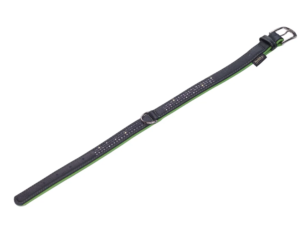 Collare Nobby "PACIFIC DELUXE" verde a tre file L: 52cm; (41-49cm) L: 25/28mm