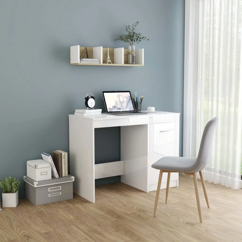 Scrivania Maison Exclusive 100x50 Bianco Glossy | Design Contemporaneo