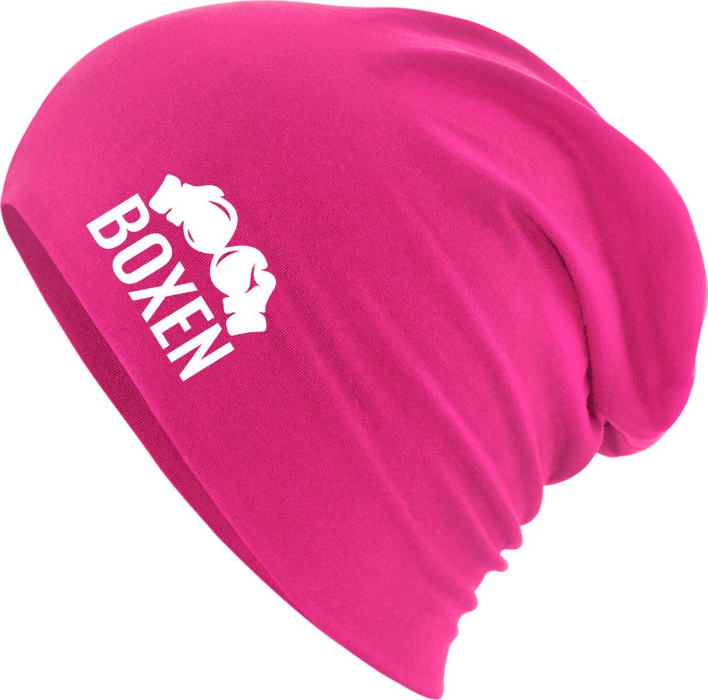 Huuraa Beanie Boxen Boxhandschuhe Fuchsia One Size Baumwolle und Elasthan Mütze Geschenkidee