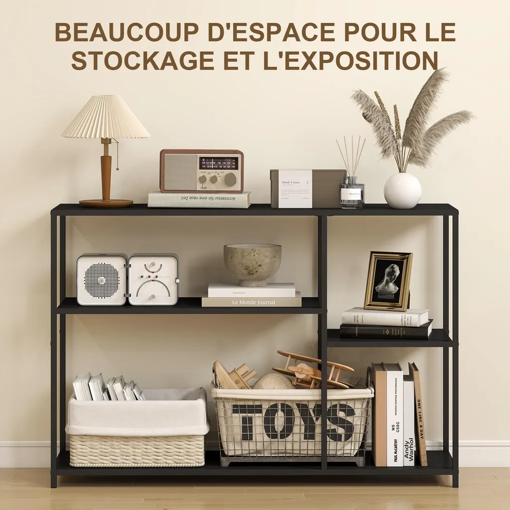 Console de rangement étroite pour petit couloir table industrielle 110cm - 3