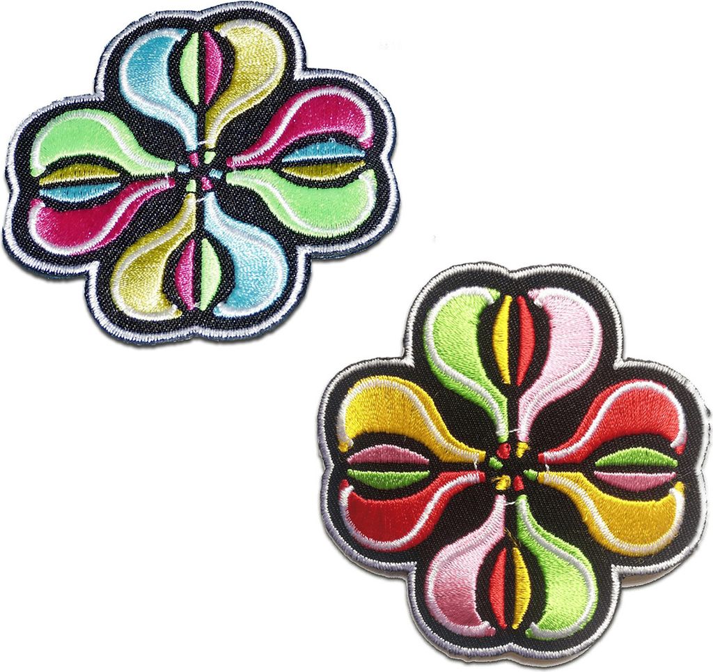 Blume - Aufnäher, Bügelbild, Aufbügler, Applikationen, Patches, Flicken, Zum Aufbügeln, Größe: 7.3 x 7.3 cm