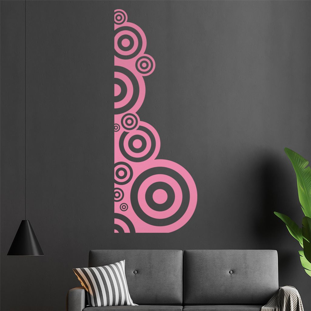 Retro Kreise Wandtattoo in 6 Größen - Wandaufkleber Wall Sticker - Dekoration, Küche, Wohnzimmer, Schlafzimmer, Badezimmer