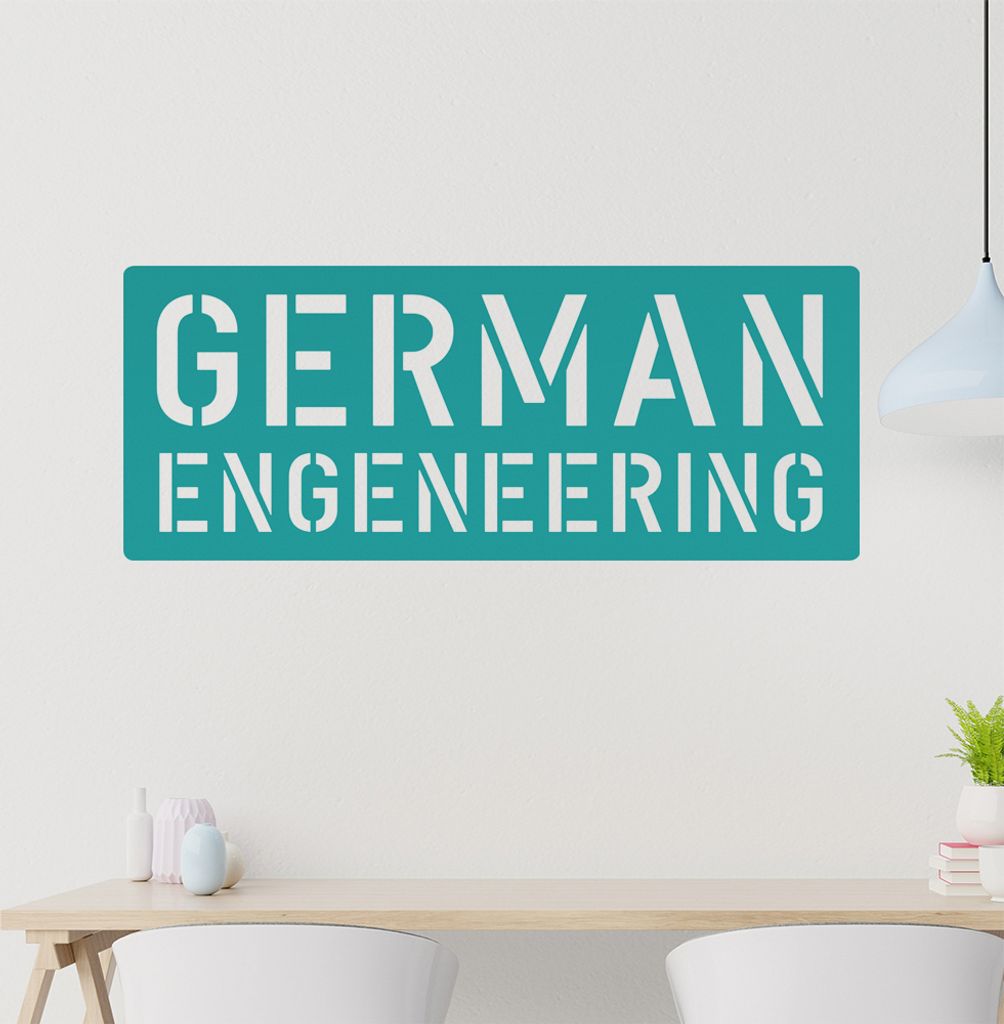 German Engeneering Wandtattoo in 6 Größen - Wandaufkleber Wall Sticker - Dekoration, Küche, Wohnzimmer, Schlafzimmer, Badezimmer